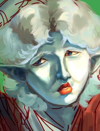 My OC (Messy Painting, Headshot)